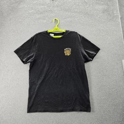 Camisa Brixton Hombre M Negra Estampado Gráfico Cabeza de Tigre Manga Corta Logo Foto 1 de 4