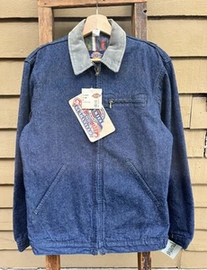 90s DEADSTOCK NWT Denim Dickies Detroit Jacket Cropped Aztec Lined S Grunge - Picture 1 of 14
