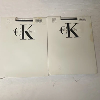 Pantimedias CK Calvin Klein Silken transparentes y ultra transparentes color negro talla 2 lote de 2 Foto 1 de 4
