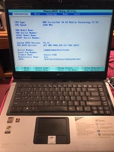 Acer Aspire 5100 AMD Turion 64 X2 Mobile 1.6GHz 1GB RAM Boot to BIOS - Picture 1 of 9