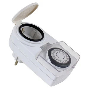 Außen Zeitschaltuhr f. Steckdose Timer Analoger Drehschalter IP44 230V 16A 3500W - Bild 1 von 7