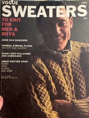 Vogue Sweaters To KNIT For Men And Boys 1965 Vintage - Image 1 of 4