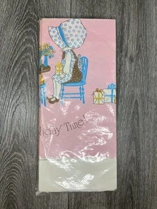 NEW Vtg Holly Hobbie Tablecover Table Cloth Birthday Pink American Greetings - Picture 1 of 2