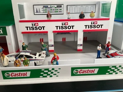 Escala 1:32 TISSOT ELF 3x Car Pit Garage Slotcar Building Scalextric Carrera SCX - Imagen 1 de 4