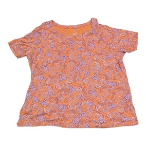 Camiseta naranja J.Jill Pima Slub cuello redondo abertura lateral XL Petite para mujer - Imagen 1 de 7