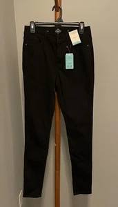 Women’s NWT St John’s Bay Black Skinny Jeans Sz 6 Long mid rise - Picture 1 of 16