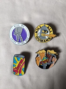 4er Set Futurama Pins Bender Slurm aus Metall, Top Zustand Nie Benutzt - Bild 1 von 2