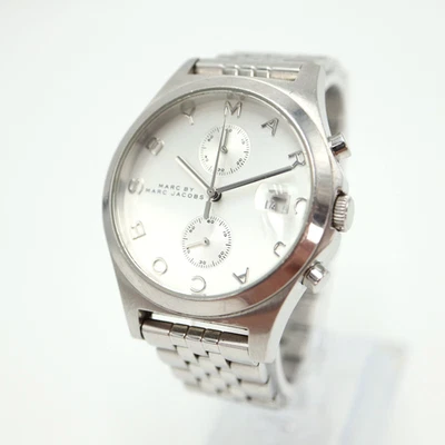 Reloj Marc Jacobs Fergus Mujer Plateado Cronógrafo 38mm Meca Cuarzo Batería Nueva Foto 1 de 4