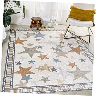  KDW100A-3 Star Gazer Geometric Machine-Washable Indoor Area Rug, Border, Kids  - Image 1 of 4
