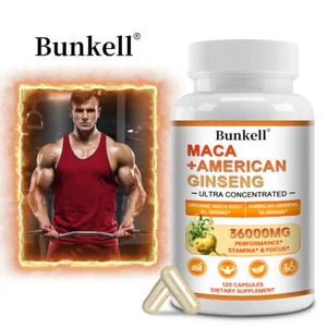 Maca + Ginseng 120 Capsules - Increase Performance,Boosts Energy And Stamina - Picture 1 of 10