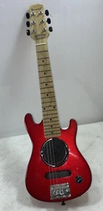 Burswood 30” Mini Electric Guitar Metallic Red In-Built Speaker 9V 1/4” 1/8” - Picture 1 of 24