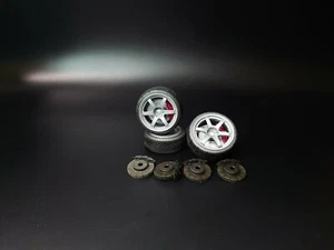1/18 Volk TE37 Wheels tires brake discs for diorama or diecast UNPAINTED  - Picture 1 of 5