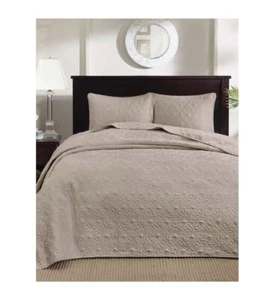 NIP Madison Park Quebec Khaki King Reversible Bed Spread Set MP13-1566 - Picture 1 of 6