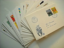 FDC Liechtenstein, 42 Belege Ersttagsbrief Lot - Sammlung