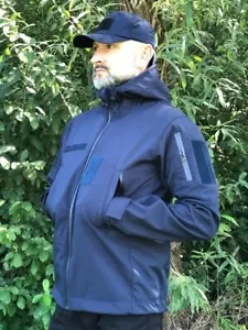 Men's waterproof jacket Soft Shell UKR-TEC blue, inside insulated size, 48-54 - Picture 1 of 10