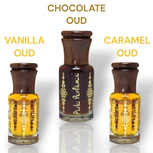 VANILLA OUD - CHOCOLATE OUD - CARAMEL OUD PACK OF 3 CONCENTRATED ATTAR OIL - Picture 1 of 7