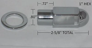 (8) FOOSE DRIV DUALLY CUSTOM WHEEL RIM CHROME LUG NUT MAG SHANK 14x2.0 W/ WASHER - Picture 1 of 2