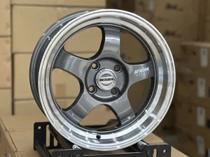 New 15x7 JS Work Meister S1 (4 Wheel) 4x100 fit HONDA TOYOTA KIA MAZDA Gun Metal - Photo 1 sur 12