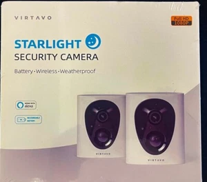 Pack Of 2 Virtavo Starlight Security Camera Full HD 1080P - Picture 1 of 2