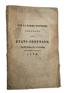 M. l'évêque-duc de Langres. - Sur la Forme d'opiner aux Etats Généraux. - 1789 - Picture 1 of 6