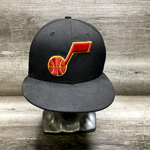 Utah Jazz New Era 9Fifty NBA Black Adjustable Snapback Cap Hat Orange Logo