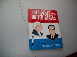 1969 Presidents of the United States coloring book Washington to Nixon MINT/NEW - Picture 1 of 6