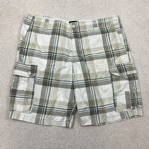 Op Cargo Shorts Men's Size 42X11 Multicolor Medium Wash Plaid Cotton - Picture 1 of 7