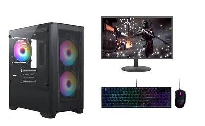 Fast Gaming PC Computer SET Monitor Quad Core i5 8GB 1TB Win 10 2GB GT710 - Image 1 of 4