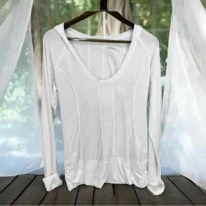 Zella Women's Lightweight White Athletic Long Sleeve Hoodie Yoga Tunic in XL - Picture 1 of 6