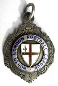 UNITED KINGDOM - NORTH LONDON FOOTBALL LEAGUE SILVER & ENAMEL MEDAL - Foto 1 di 2