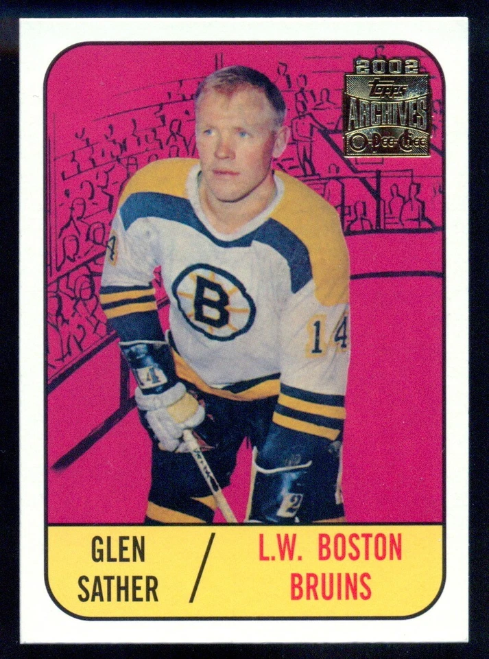 1967-68 Topps NHL Hockey #38 Glen Sather RC MINT Boston Bruins Rookie Reprint - Image 1 of 2