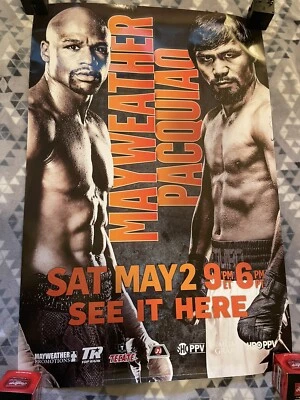 Floyd Mayweather Jr vs Manny Pacman Pacquiao Championship Boxing Poster - Image 1 of 2