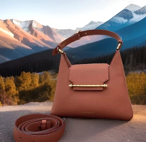 AUTH NWT $645 Strathberry Multrees Pebbled Leather Hobo Shoulder Bag In Sienna - Picture 1 of 18