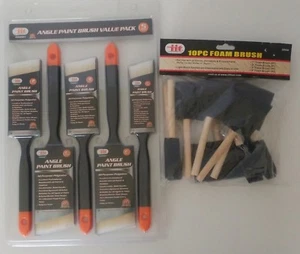 VALUE PACK 5 PIECE ANGLE PAINT BRUSH & 10 PC FOAM BRUSH LOT - Bild 1 von 7