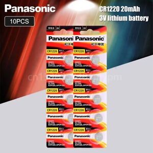 10pcs Panasonic CR1220 Coin Battery for Car Remote Control Electric Alarm