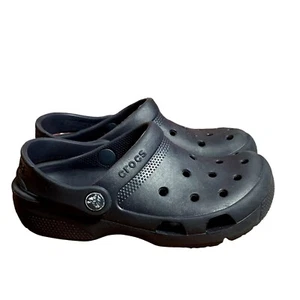 Crocs Classic Clogs Juniors Size 2 Navy Blue Slip On Water Shoes - Picture 1 of 9