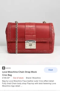 red moschino croc print handbag brand new - Picture 1 of 5