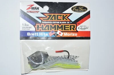 Evergreen Zman Jack Hammer 1/2 OZ Plantilla de Bajo Hoja Personalizada Sábalo Verde Gamakatsu Foto 1 de 2