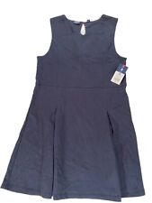 Izod Girls Uniform Dress Size 16.5 Plus Juniors Navy Blue Sleeveless