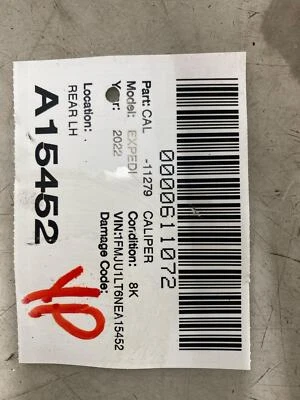 2022-2023 FORD EXPEDITION DRIVER LEFT REAR BRAKE CALIPER W/ ELECTRIC PARK 8k OEM - Image 1 of 4