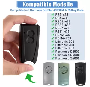 1x Garagentor Handsender für Hormann Liftronic EcoStar RSC2-433 RSE2/RSZ1-433MHz - Picture 1 of 5