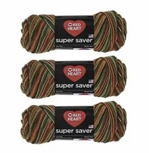 Red Heart Super Saver Yarn Fall (3) 5 Oz Skeins E300B 100 Acrylic Worsted - Picture 1 of 1