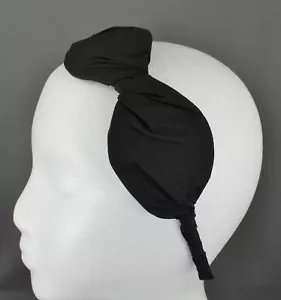 Black fabric wrapped 2 3/8" wide headband hair band accessory fascinator - Picture 1 of 8