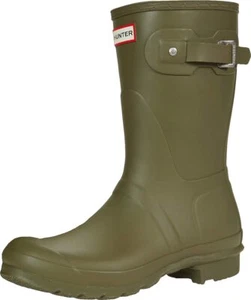 Hunter Original Short Rain Boots for Women - Vulcanized Natu Sz_9_Olive Green - Picture 1 of 5