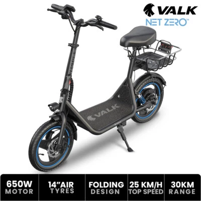 VALK Electric Scooter with Seat Foldable Motorised Adults eScooter Commuter - image 1 of 4