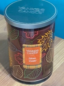 NEW YANKEE CANDLE AUTUMN WREATH JAR CANDLE 22 OZ DOUBLE WICK - Picture 1 of 4
