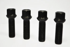 4 x M14 x 1.5, 40mm Thread, Radius Wheel Bolts (Black) - Picture 1 of 2