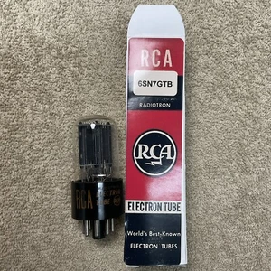 RCA 6SN7GTB AUDIO VACUUM TUBE TESTED VINTAGE BLACK PLATES A824.C - Picture 1 of 3