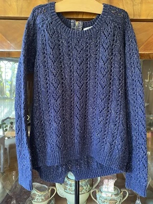 Suéter Max Studio Niñas Azul Morado Profundo Con Hilos Dorados Talla 10-12 Foto 1 de 4