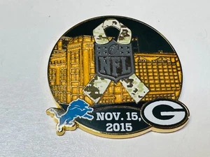 Green Bay Packers vs Detroit Lions Game Day Hat Pin November 15 2015 11/15/15 - Picture 1 of 2